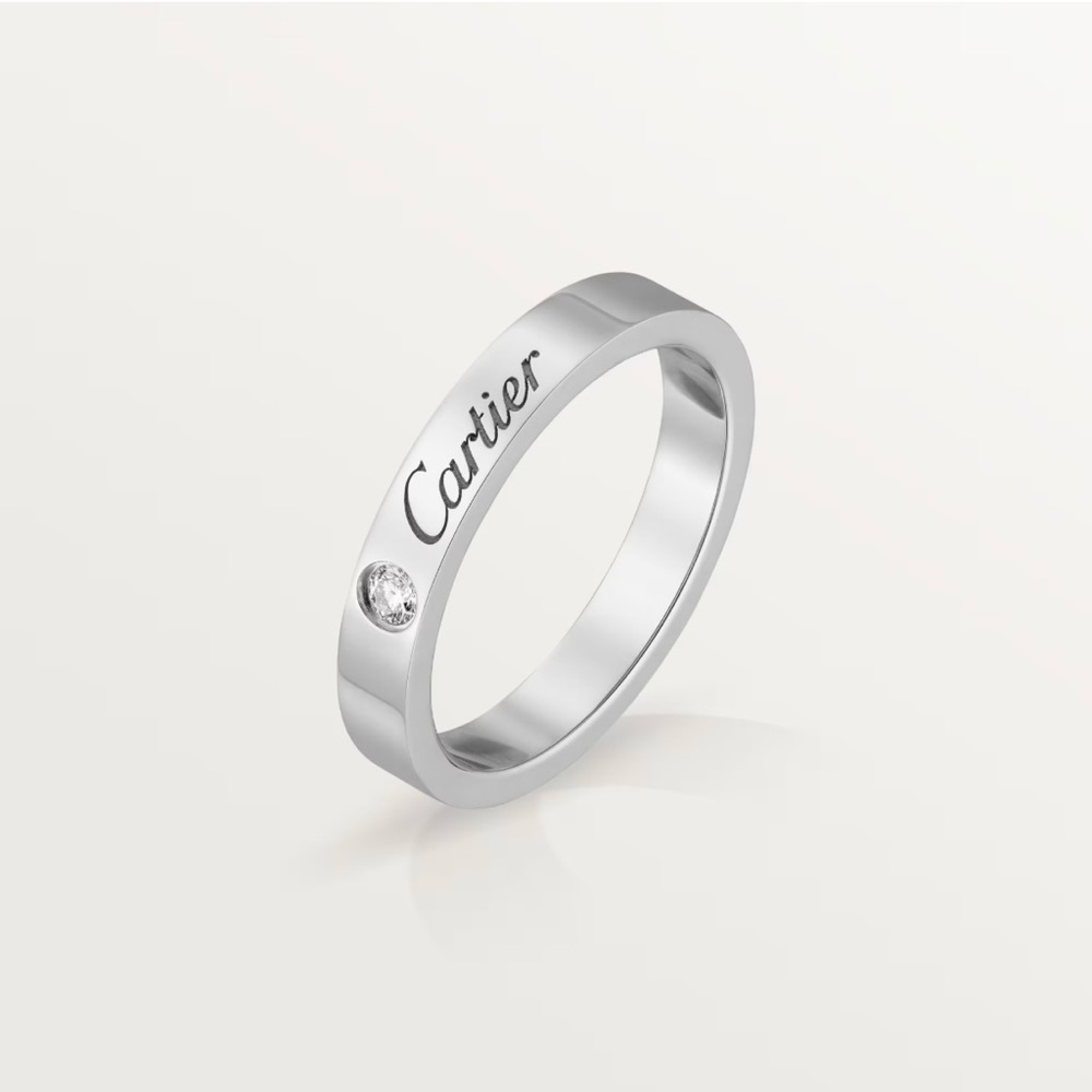 C DE CARTIER PLATINUM RING WITH DIAMOND
